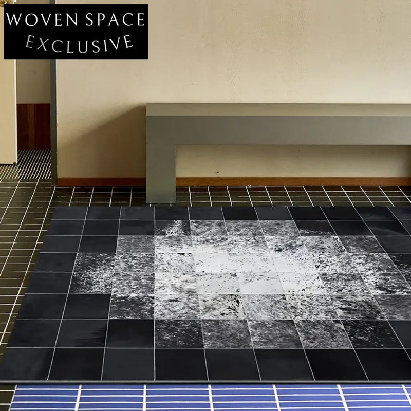 Italian Luxury Black White Abstract Area Rug Modern Living Room Bedroom Carpet