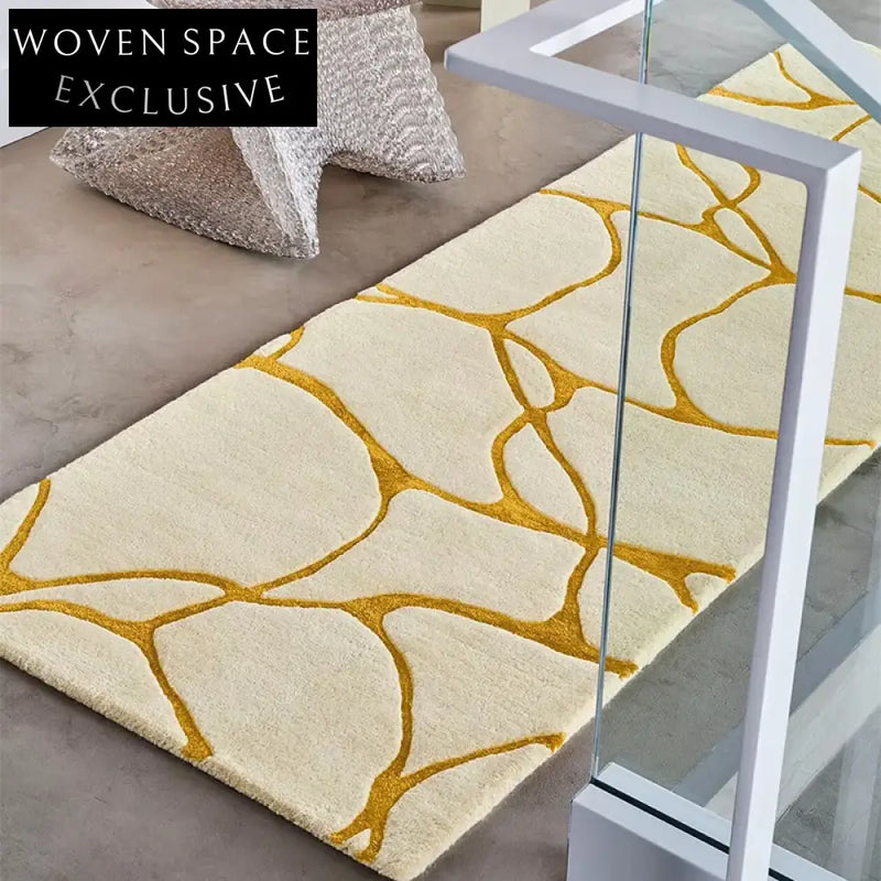 Luxurious Cream Modern Area Rug: Soft, Durable Polyester Fiber Carpet