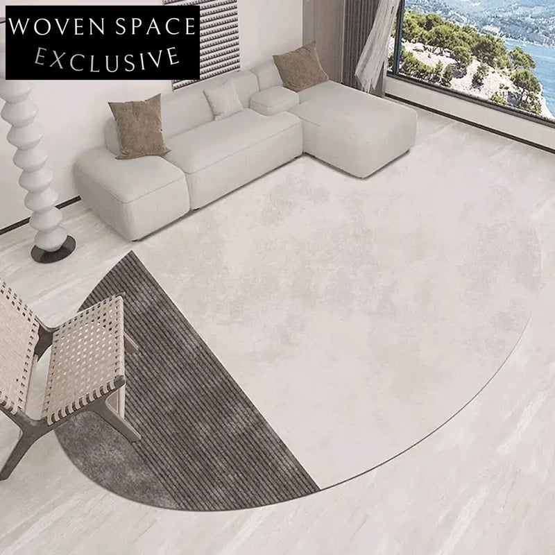 Luxurious Irregular Oval Faux Fur Area Rug for Living Room Bedroom