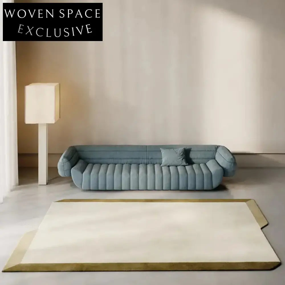 Luxurious Italian Wool Irregular Area Rug: Handmade, Solid Color, Chic Design