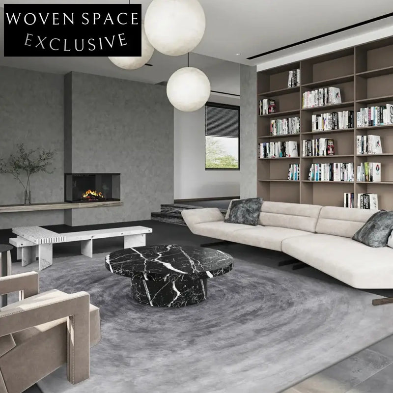 Luxurious Nordic Bamboo Fiber Area Rug – Modern Minimalist Living Room Carpet