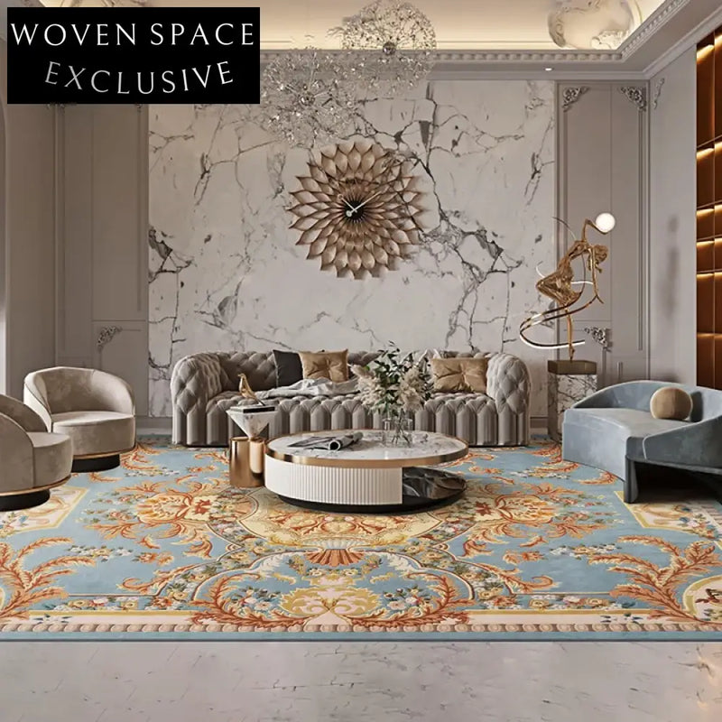 Luxury French Neoclassical Wool Rug for Elegant Living Room Decor