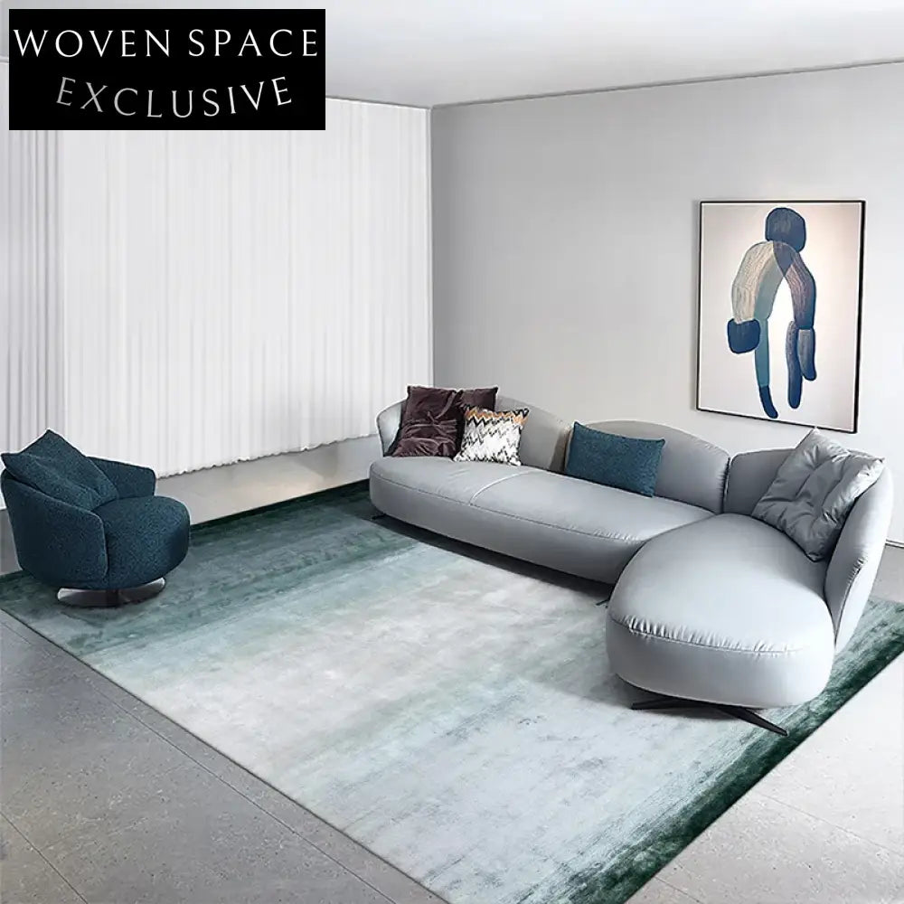 Luxury Hand-Tufted Tencel Silk Gradient Area Rug for Modern Bedroom Decor