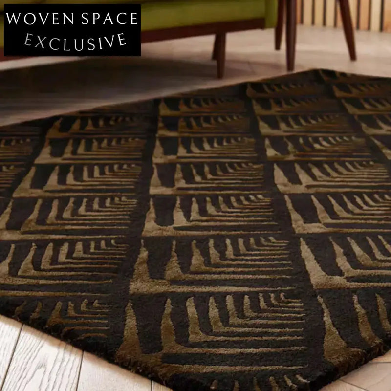 Luxury Thick Polyester Area Rug - Vintage Dark Gray Abstract Home Decor