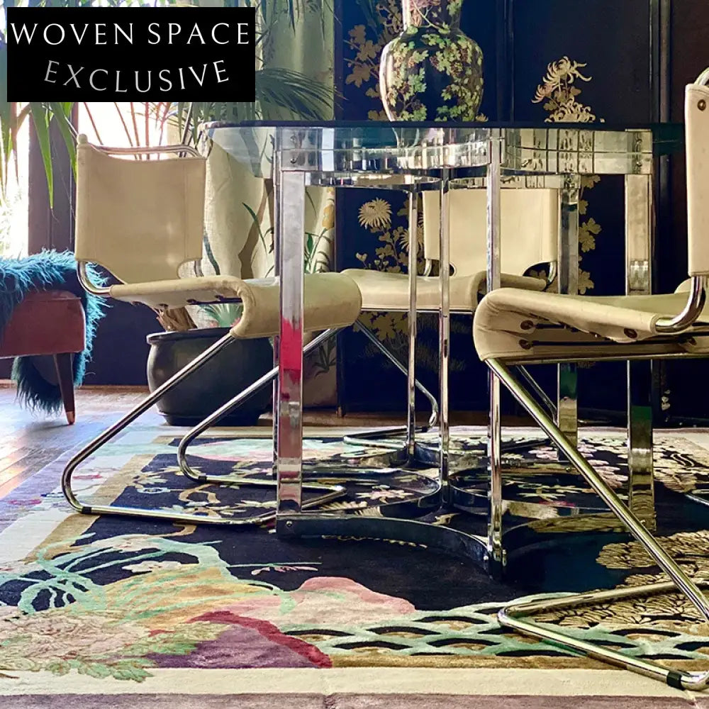 Modern Abstract Floral Bird Polyester Area Rug for Home Living Room Bedroom Floor