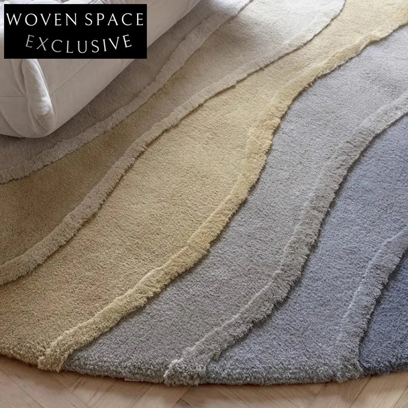 Modern Abstract Irregular Area Rug for Living Room Bedroom Decor Polyester Carpet