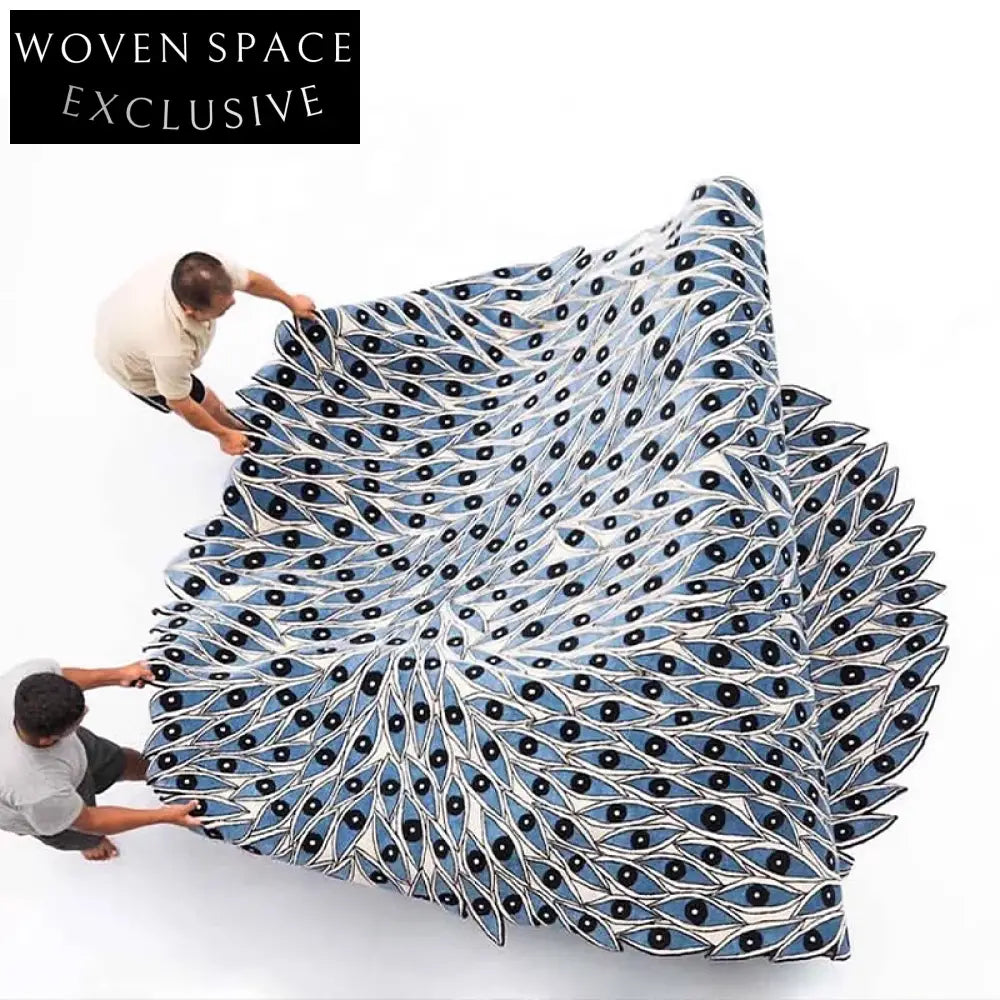 Modern Abstract Irregular Area Rug Handmade Filament Silk Luxury Living Room Carpet