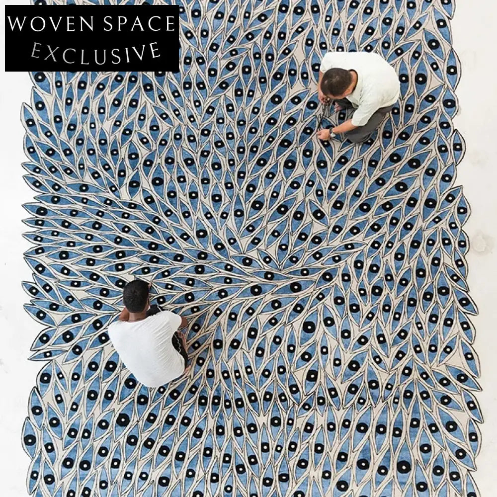 Modern Abstract Irregular Area Rug Handmade Filament Silk Luxury Living Room Carpet