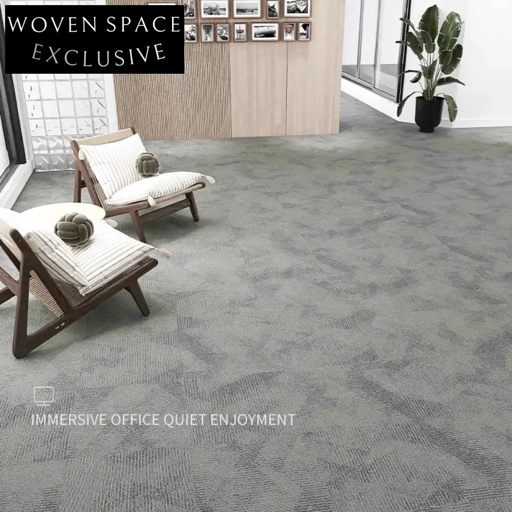 Modern Geometric Nylon Office Carpet Tiles - Fire Retardant, PVC-Free, Modular Design