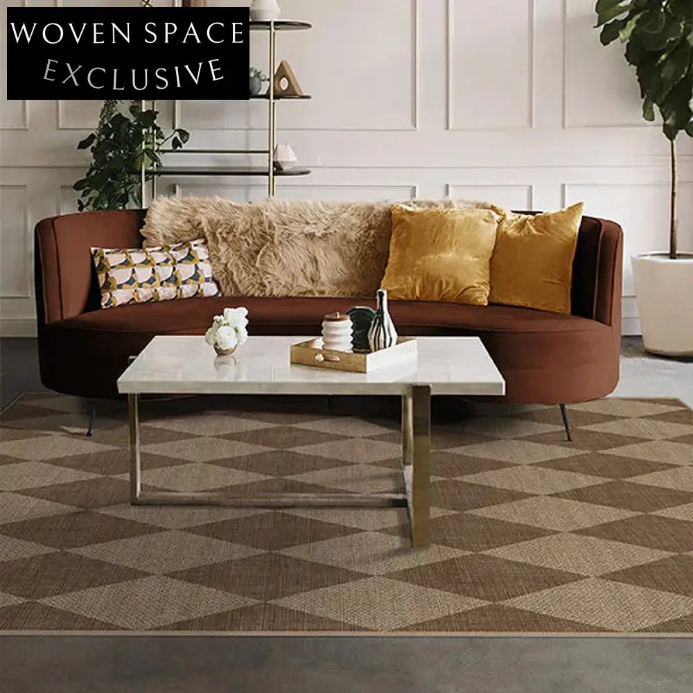 Modern Geometric Polyester Area Rug for Living Room Bedroom Decor