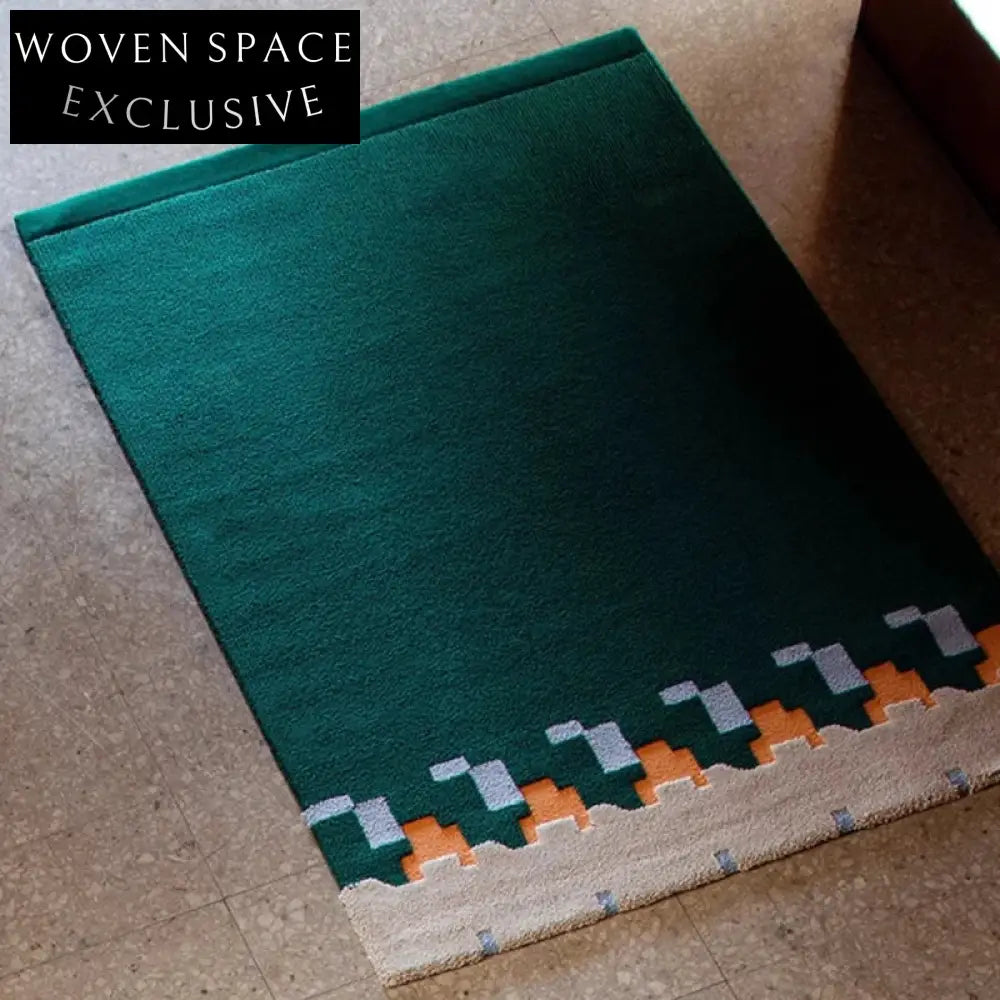 Modern Geometric Spliced Area Rug - 13mm Thick Polyester Fiber Carpet