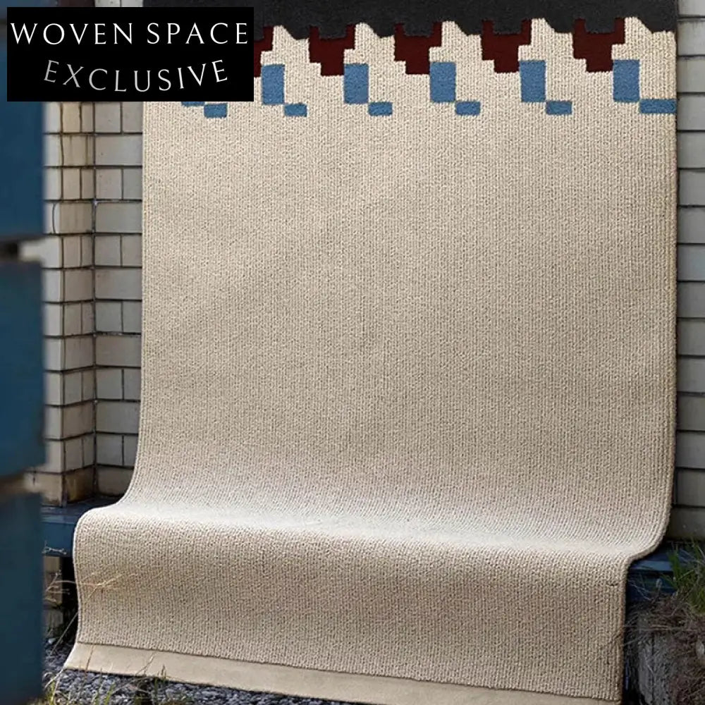 Modern Geometric Spliced Area Rug - 13mm Thick Polyester Fiber Carpet