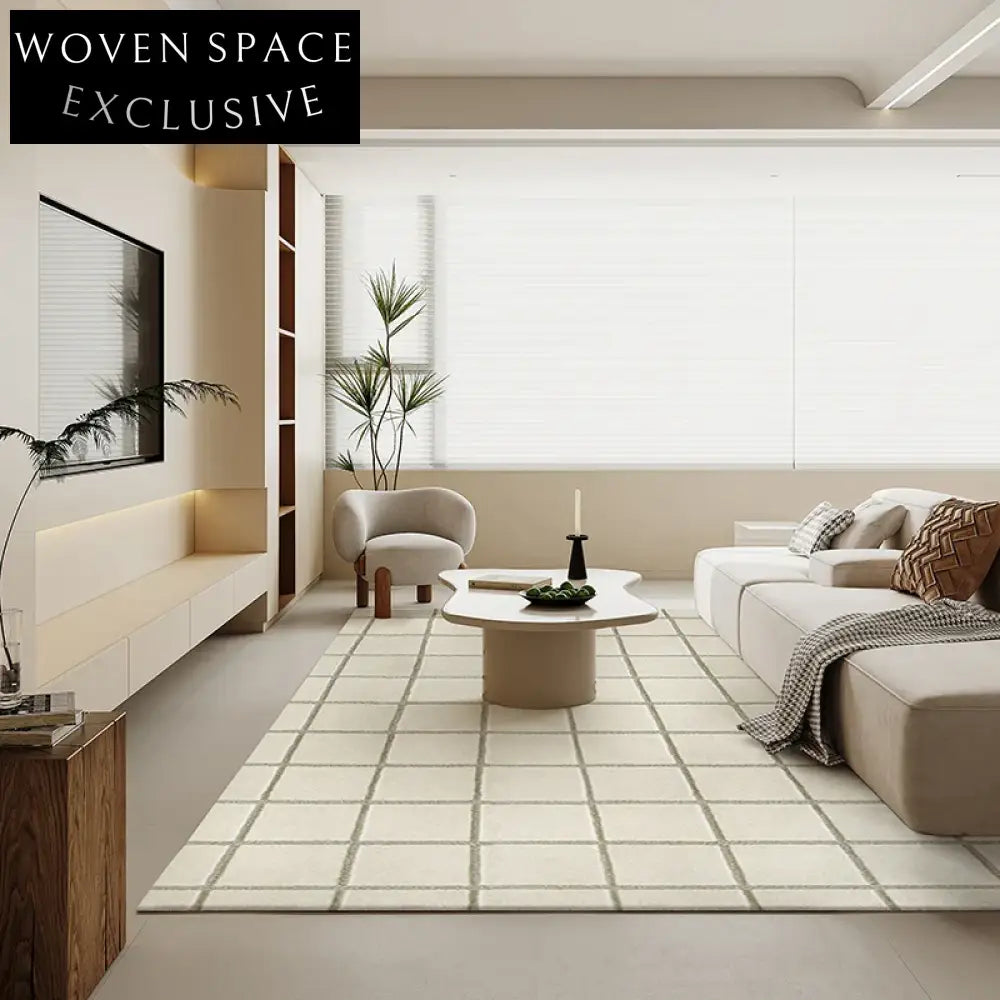 Modern Geometric Wool Area Rug Hand-Tufted Custom Design Home Decor Carpet