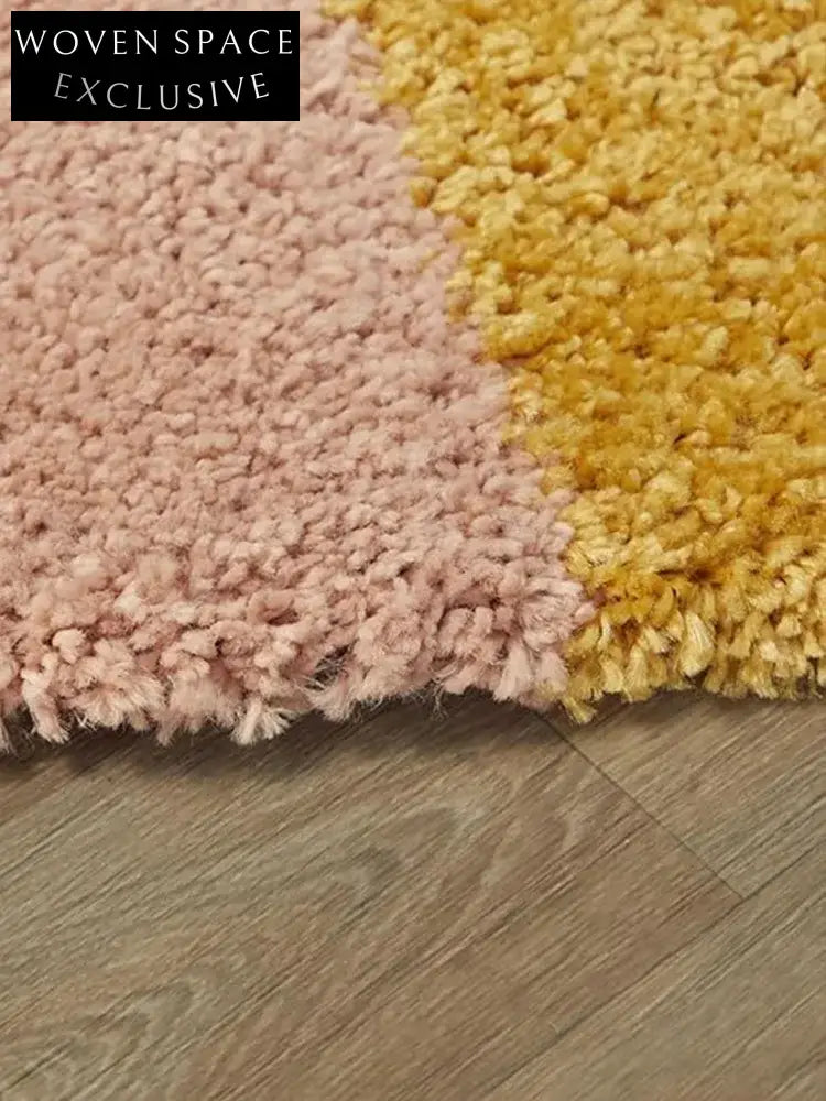 Modern Handmade Polyester Rainbow Semicircle Area Rug for Living Room Bedroom Decor