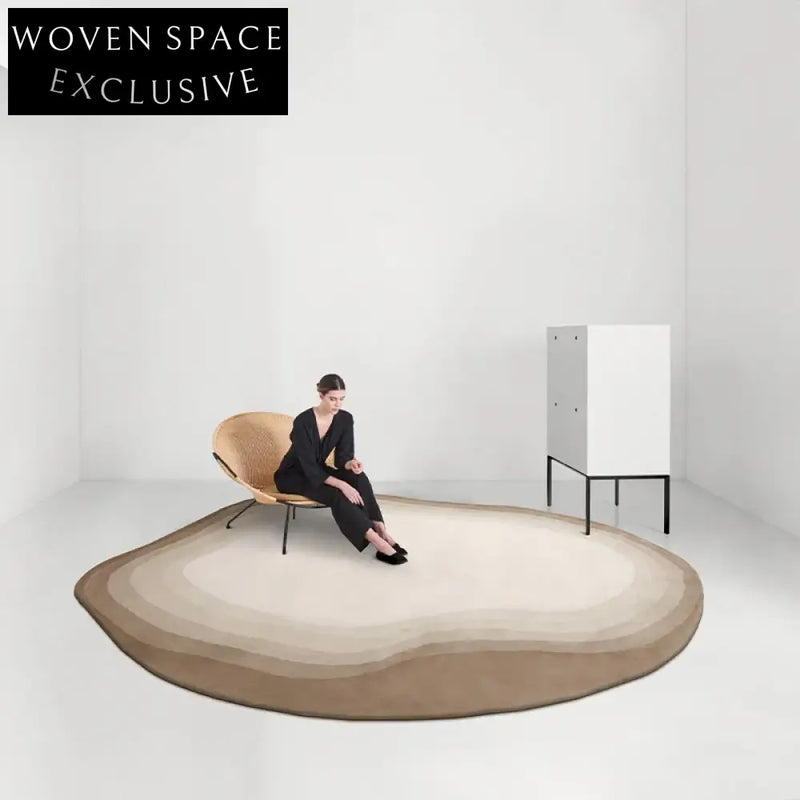 Modern Irregular Polyester Area Rug for Living Room, Bedroom Rug
