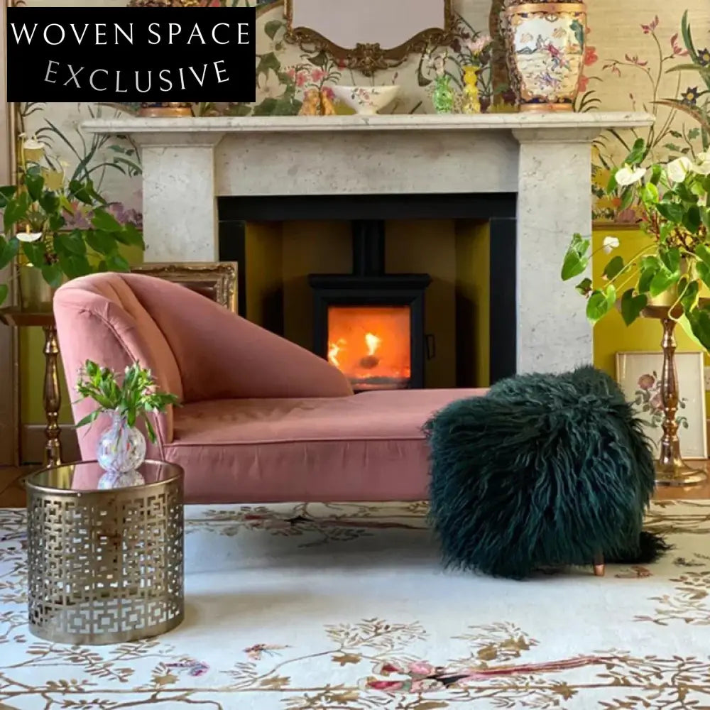 Modern Machine-Made Polyester Area Rug with Elegant Floral Bird Design