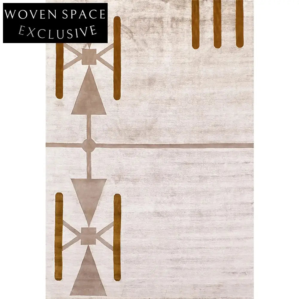 Modern Minimalist Geometric Area Rug Durable Polyester Hand Tufted Home Carpet