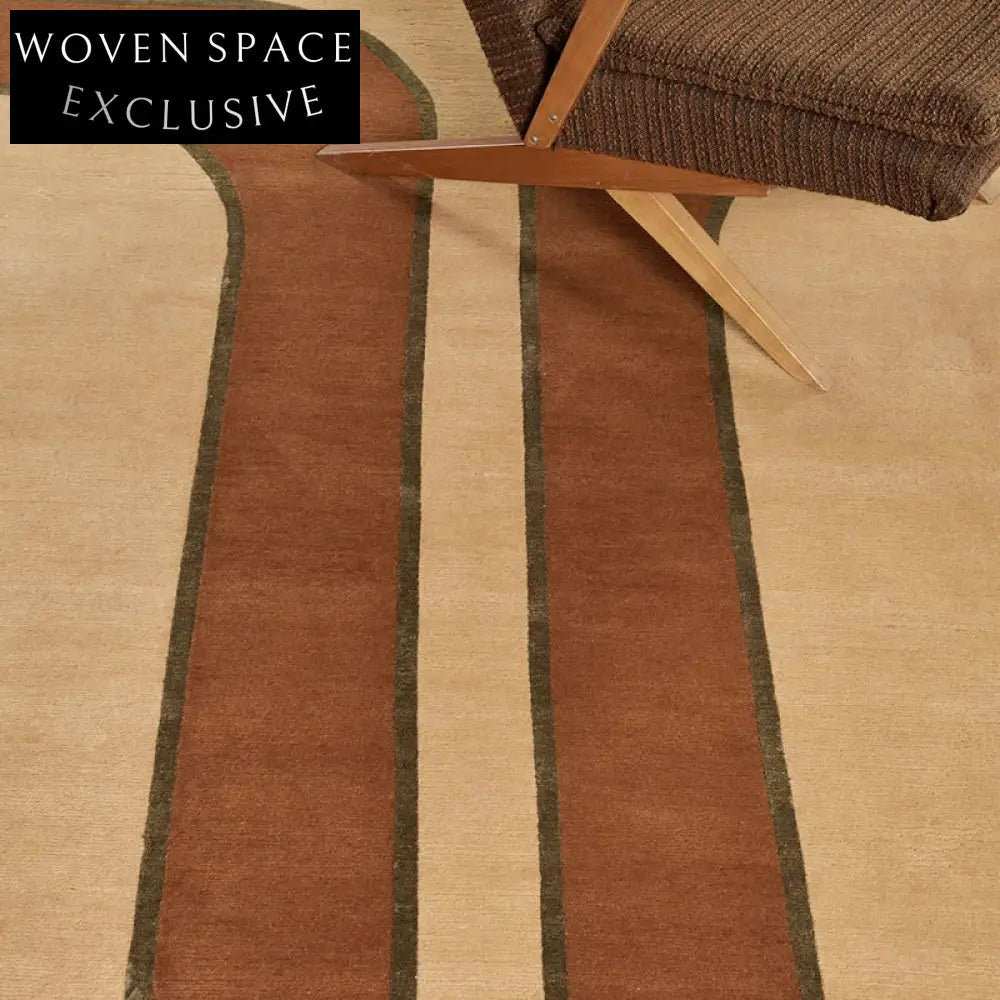 Modern Minimalist Geometric Pattern Area Rug, High-End Polyester Wilton Bedroom Carpet