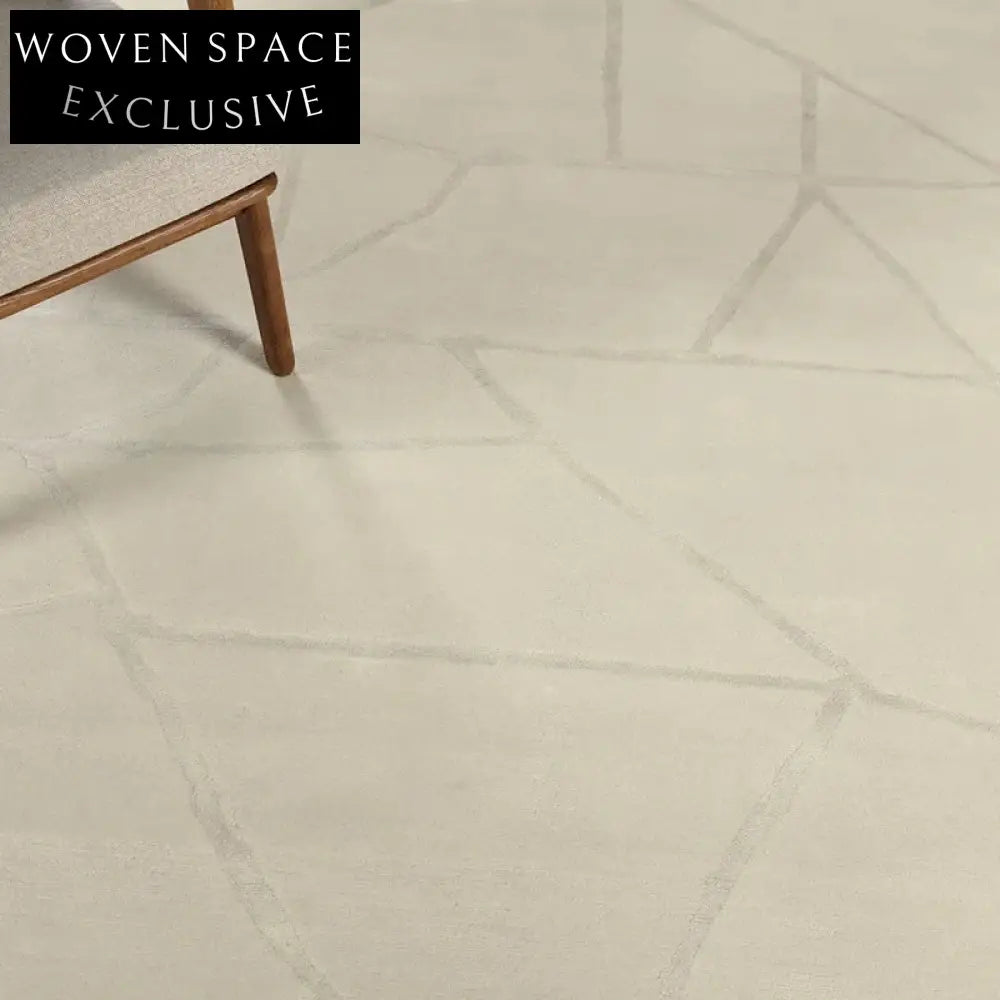 Modern Minimalist Handmade Polyester Geometric Area Rug for Living Room