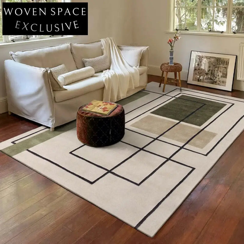 Modern Minimalist Irregular Brown French Vintage Marble Pattern Area Rug