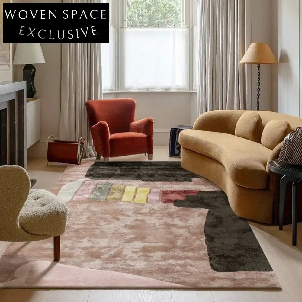 Modern Minimalist Tencel Handmade Home Bedroom Living Room Area Rug