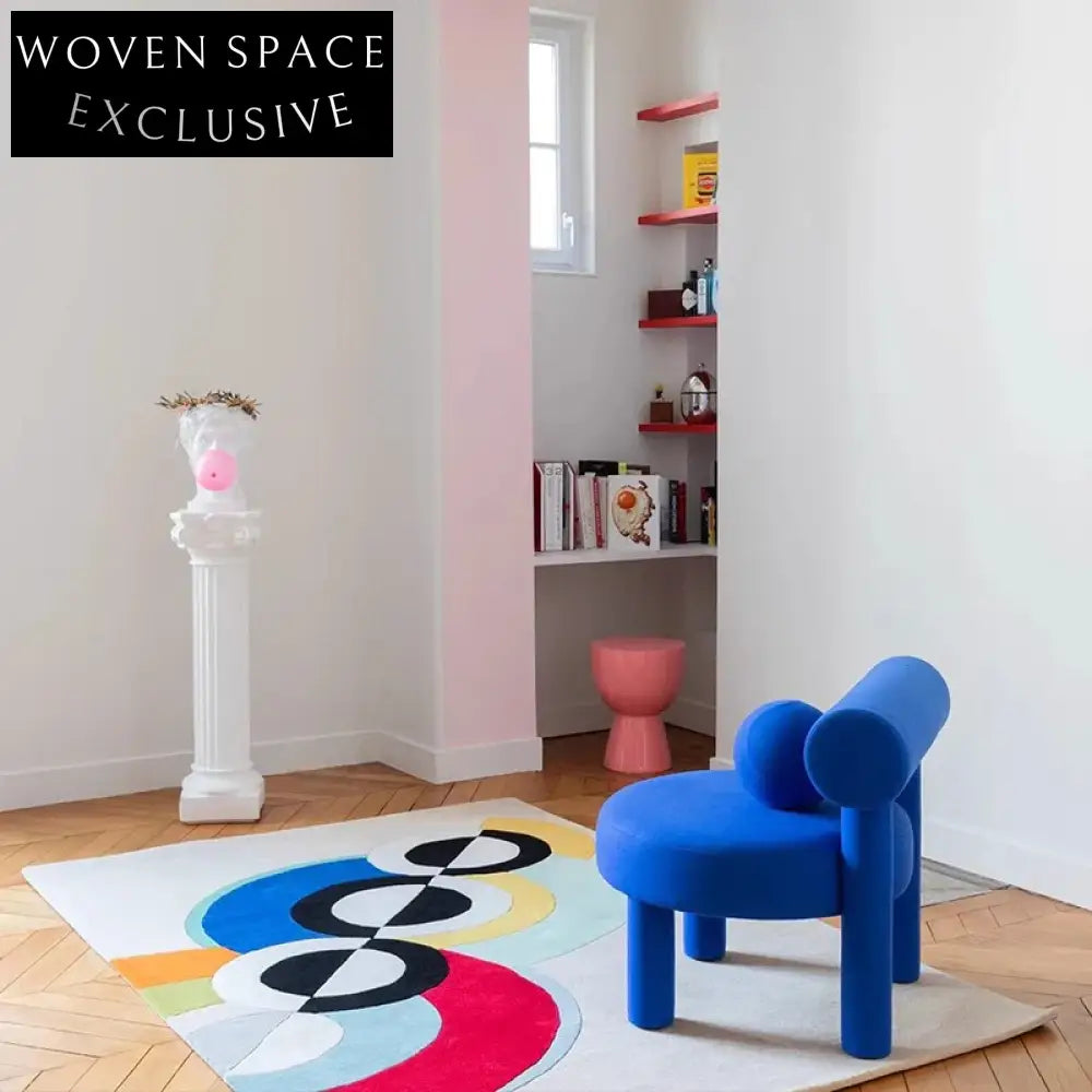 Modern Nordic Geometric Polyester Area Rug for Living Room, Bedroom, Hallway, Custom Design