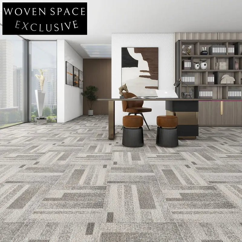 Modern Simple Commercial Cut Pile Square Floor Mat - Washable Free Stitching Carpet