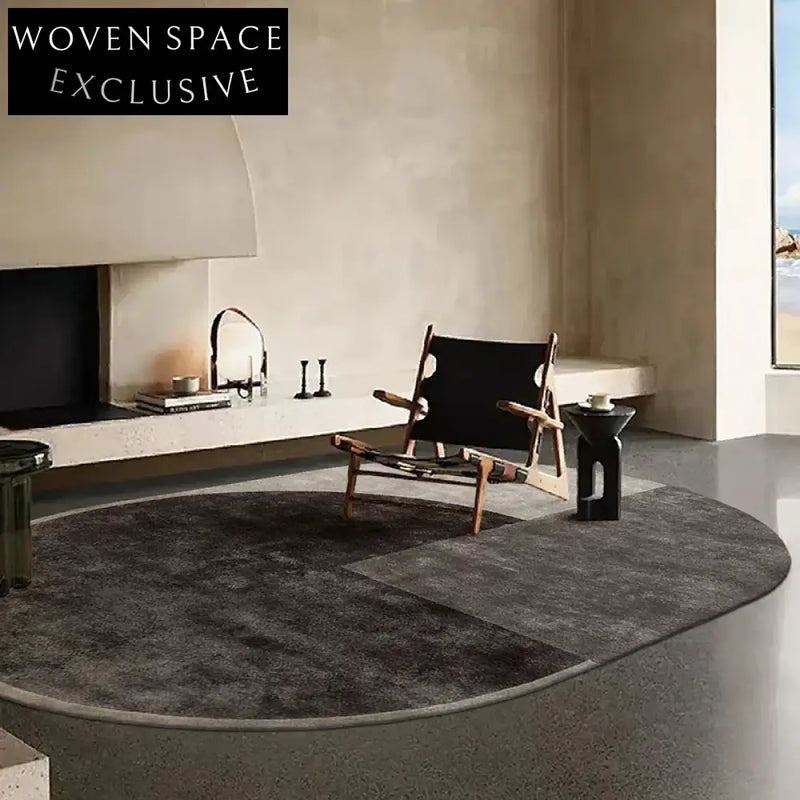 Modern Tencel Handmade Custom Geometric Area Rug - Black, White & Gray