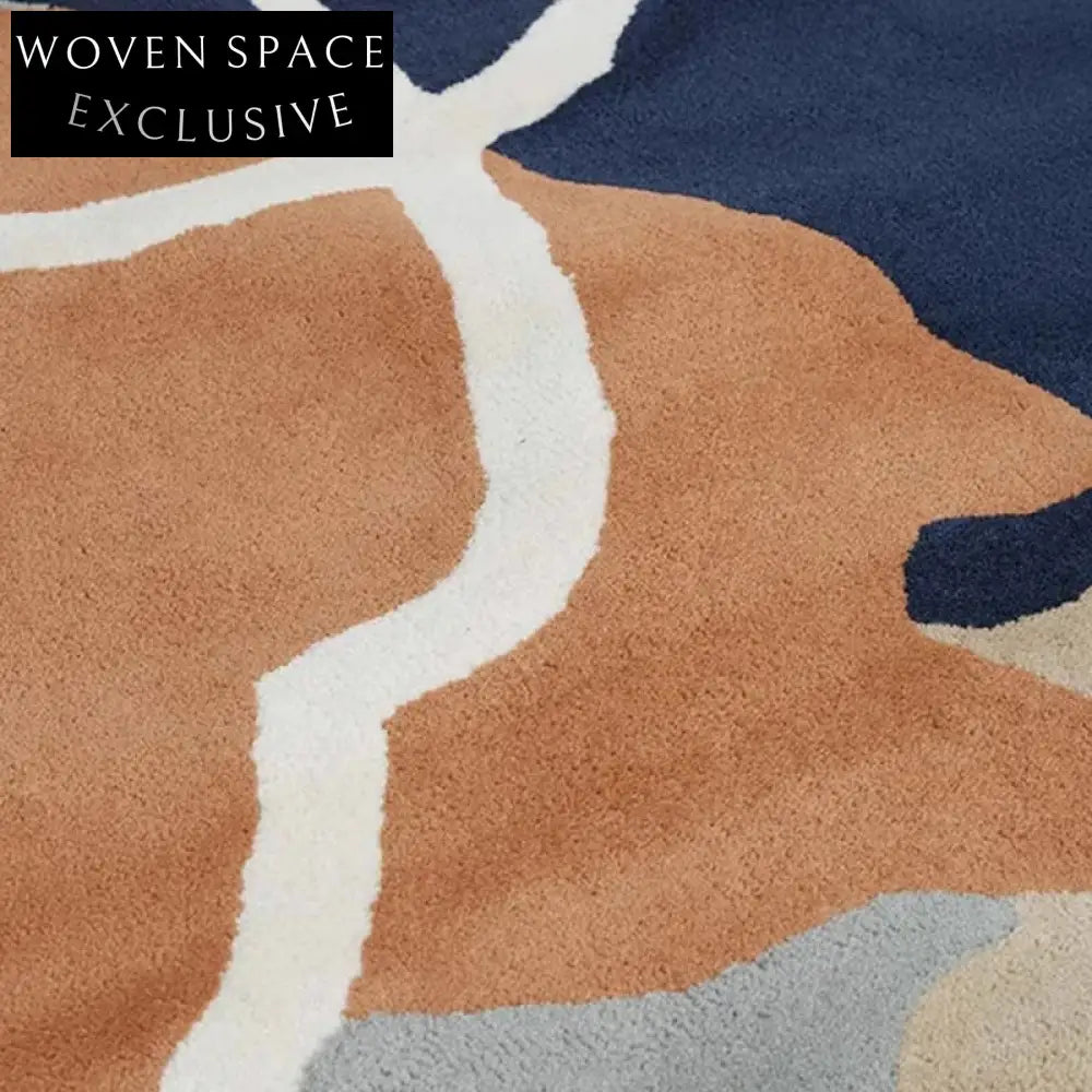 Nordic Luxury Cream Handmade Modern Geometric Living Room Bedroom Carpet