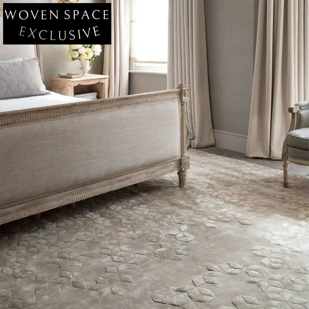 Premium Handmade Gray Abstract Area Rug for Modern Living Spaces