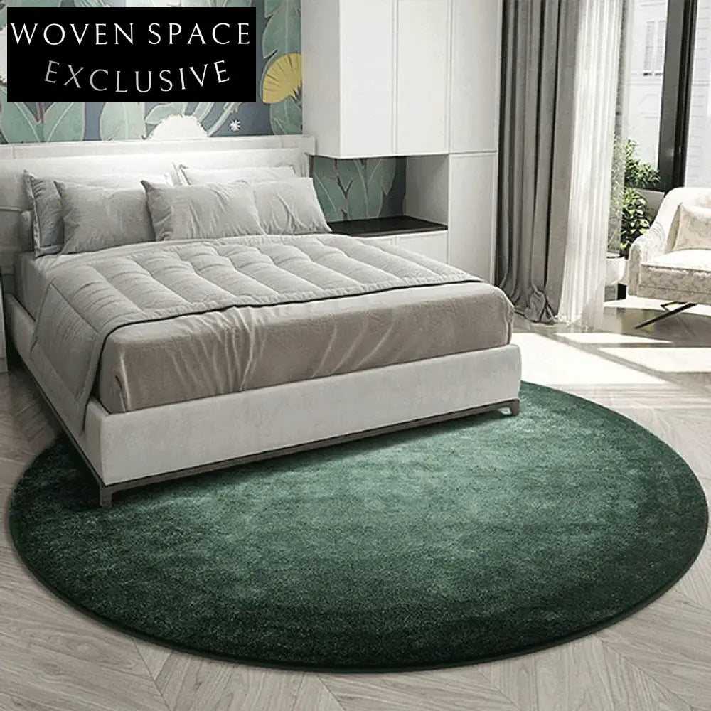 Premium Nordic Round Area Rug - Washable, Durable, Polyester, Modern Solid Color
