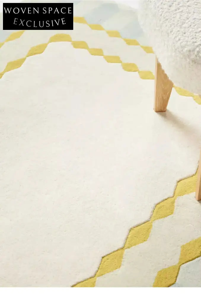 Retro Green Plaid Handmade Polyester Area Rug for Modern Living Bedroom