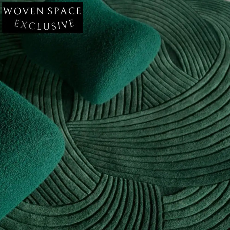 Vibrant Geometric Wool Area Rug Hand-Tufted Modern Irregular Shape Home Decor