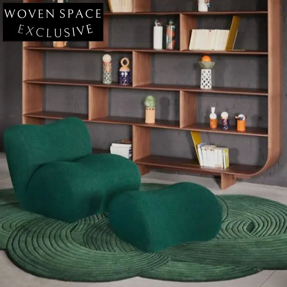 Vibrant Geometric Wool Area Rug Hand-Tufted Modern Irregular Shape Home Decor