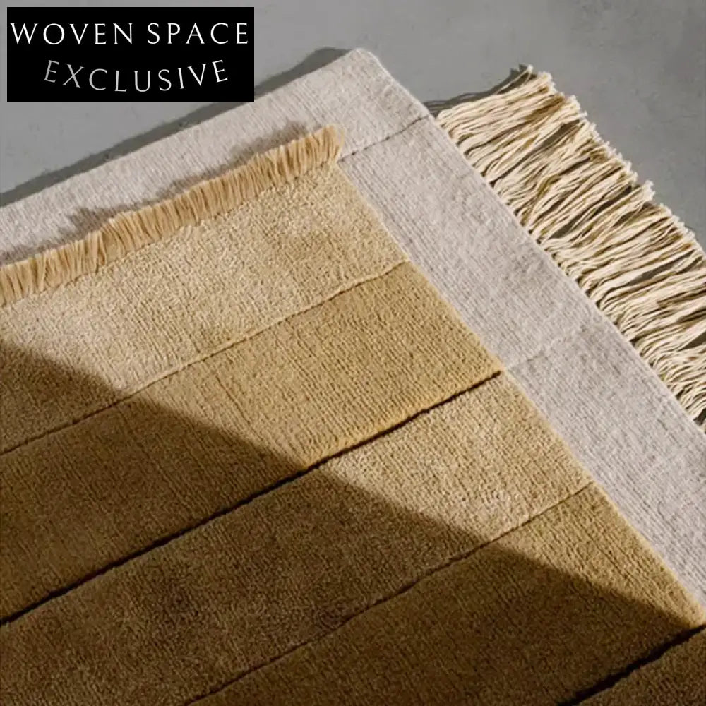 Wabi Sabi Retro Tassel Area Rug - Thick Polyester Niche Design Floor Carpet
