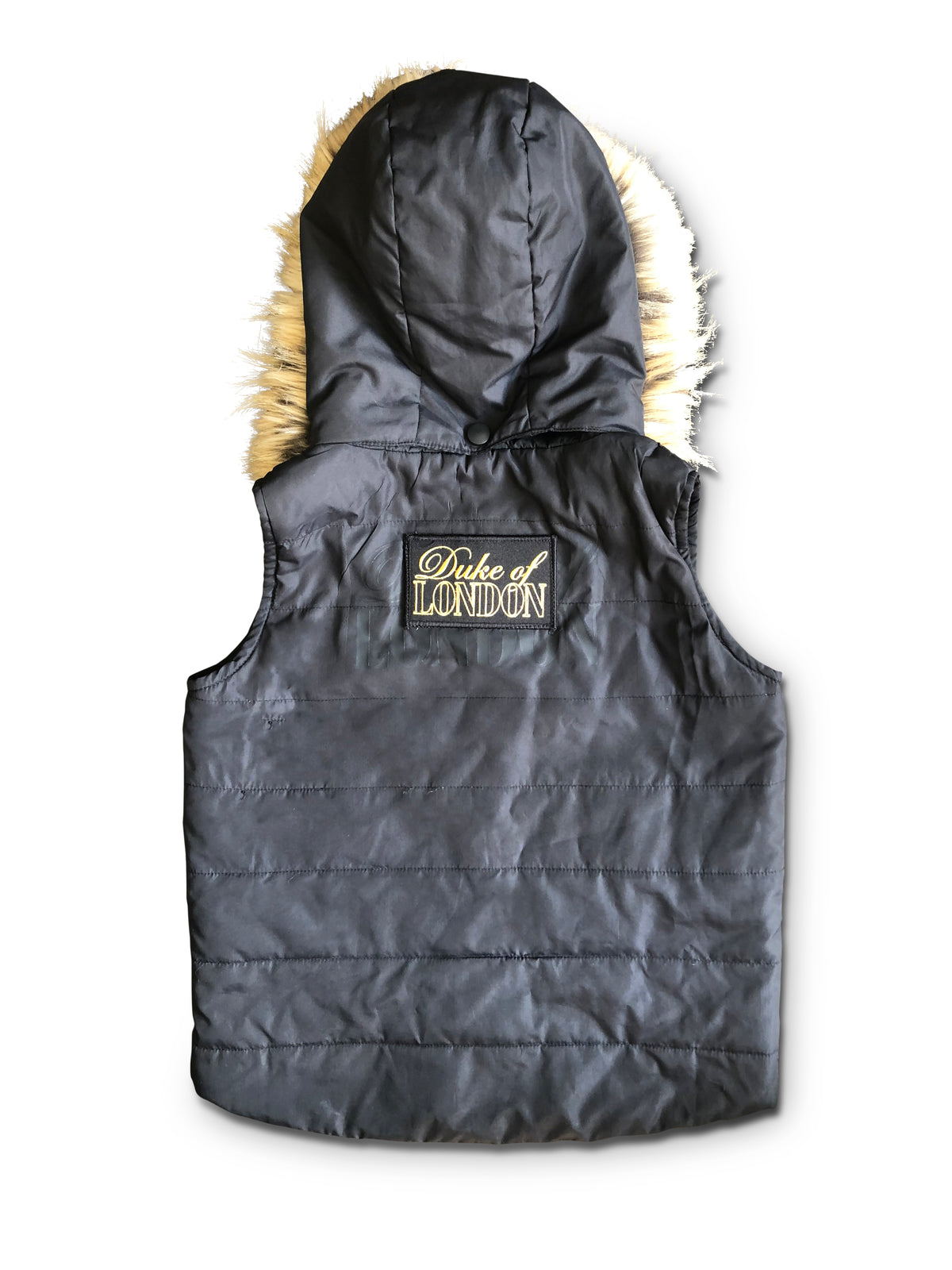 Black and Fur Puffer Vest