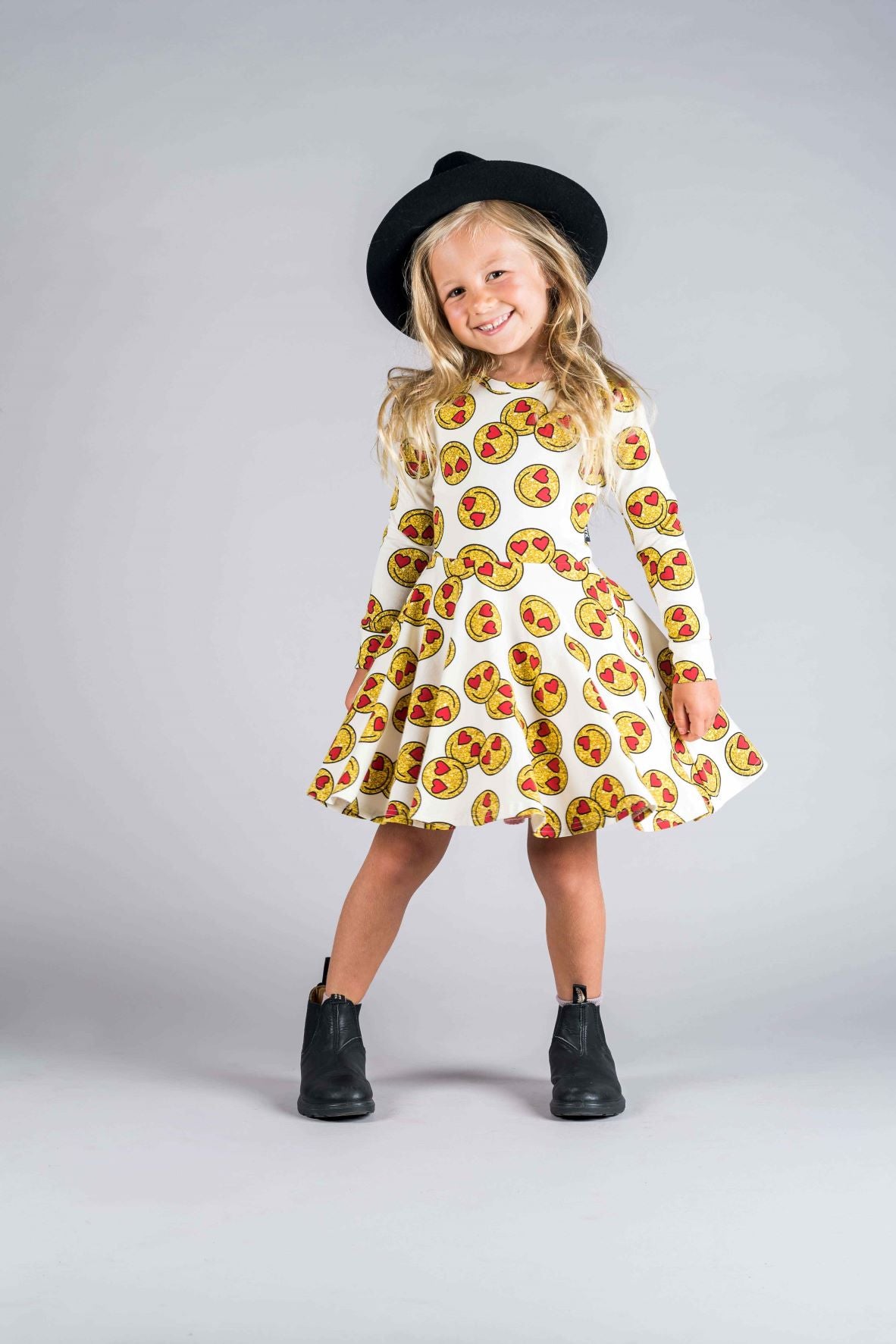 Emoji L/S Waisted Dress