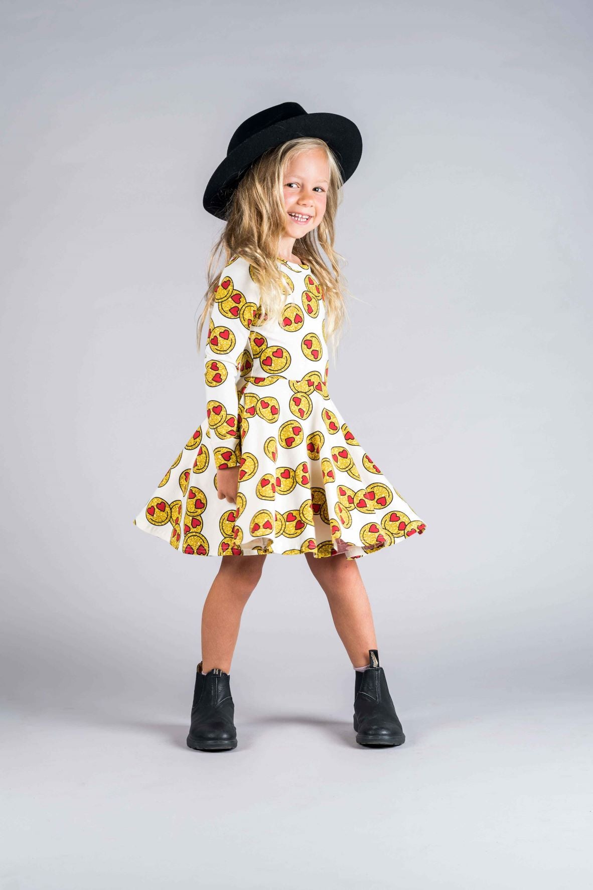 Emoji L/S Waisted Dress