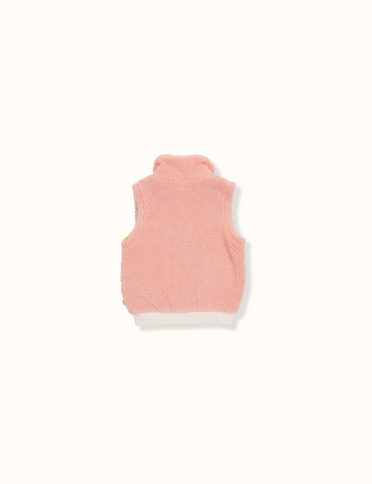 Maxx Shearling Jacket With Zip Off Sleeves - Peach Cream