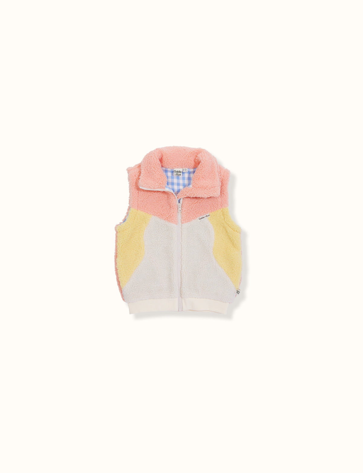 Maxx Shearling Jacket With Zip Off Sleeves - Peach Cream