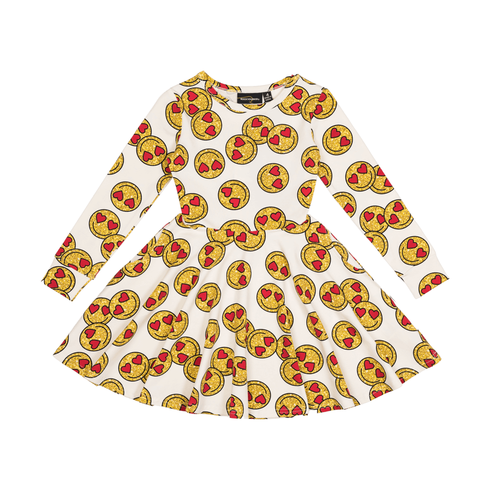 Emoji L/S Waisted Dress