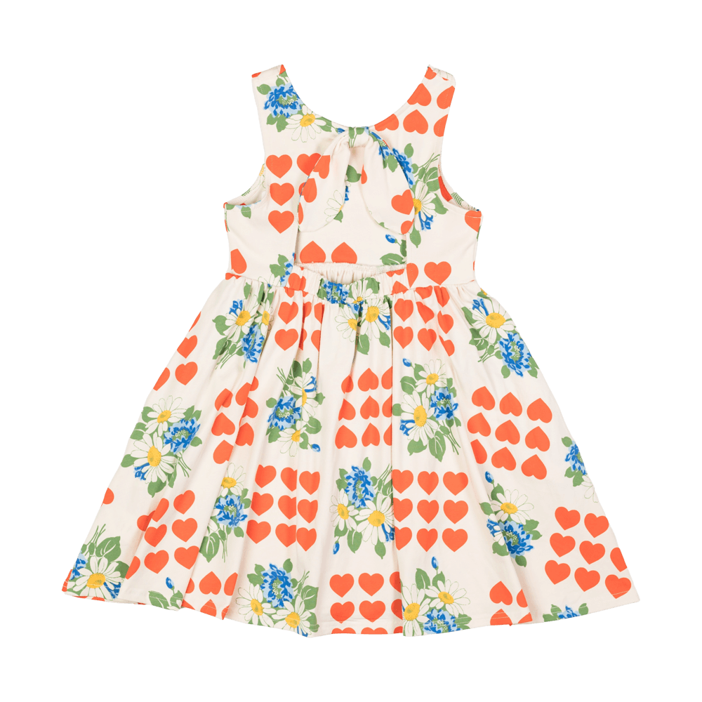 Floral Hearts Dress with Tie Back