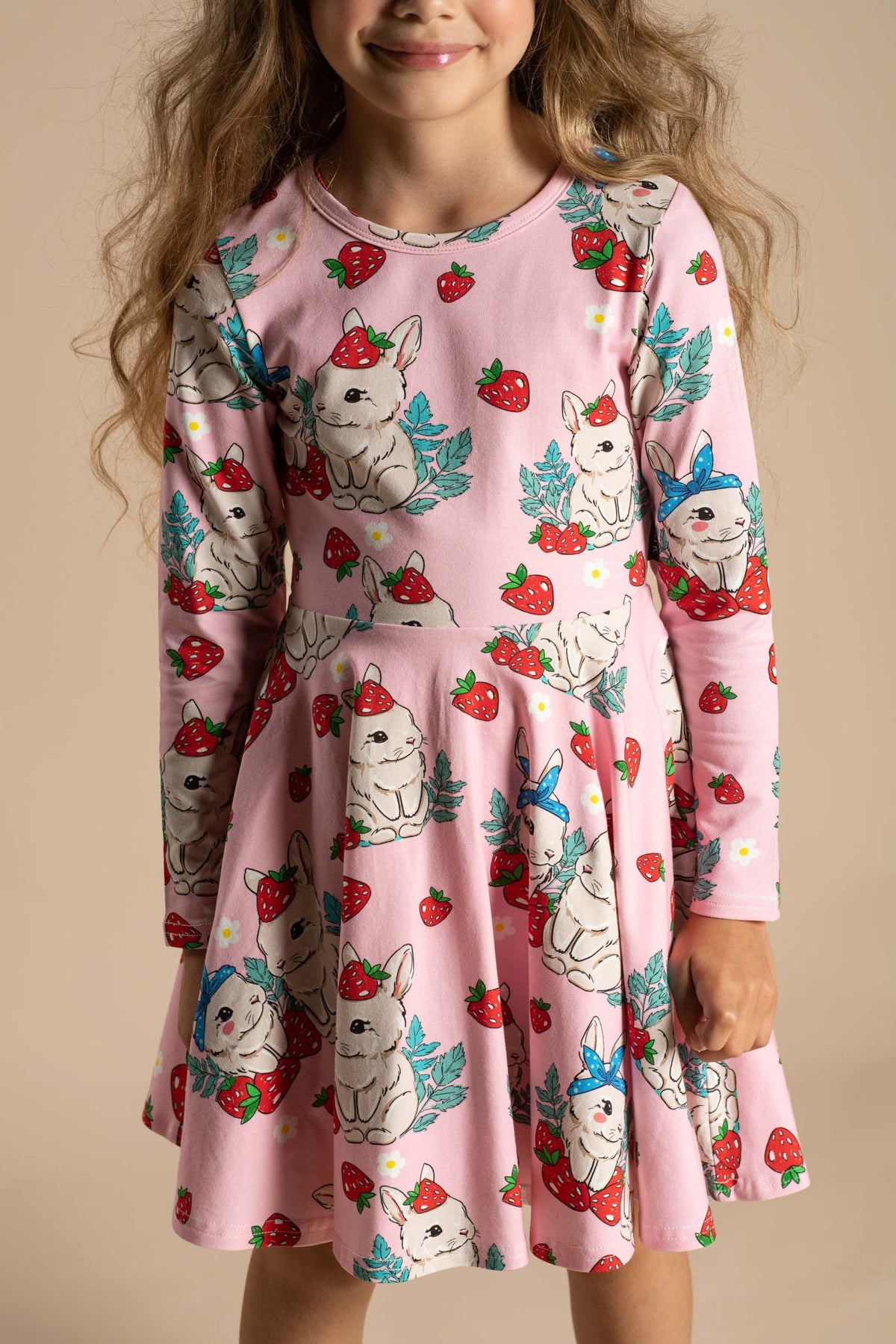 Berry Bunny LS Waisted Dress