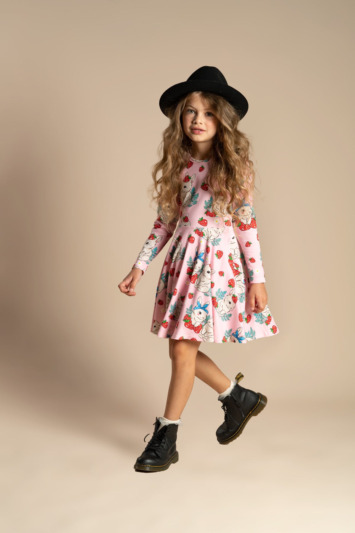 Berry Bunny LS Waisted Dress