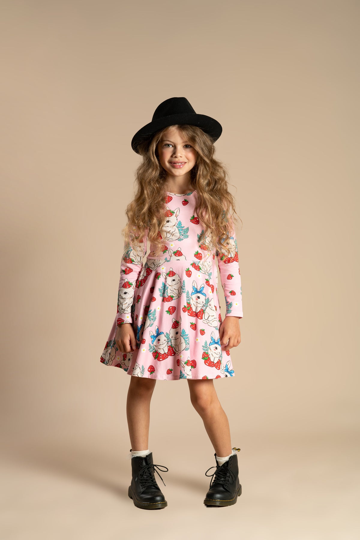 Berry Bunny LS Waisted Dress