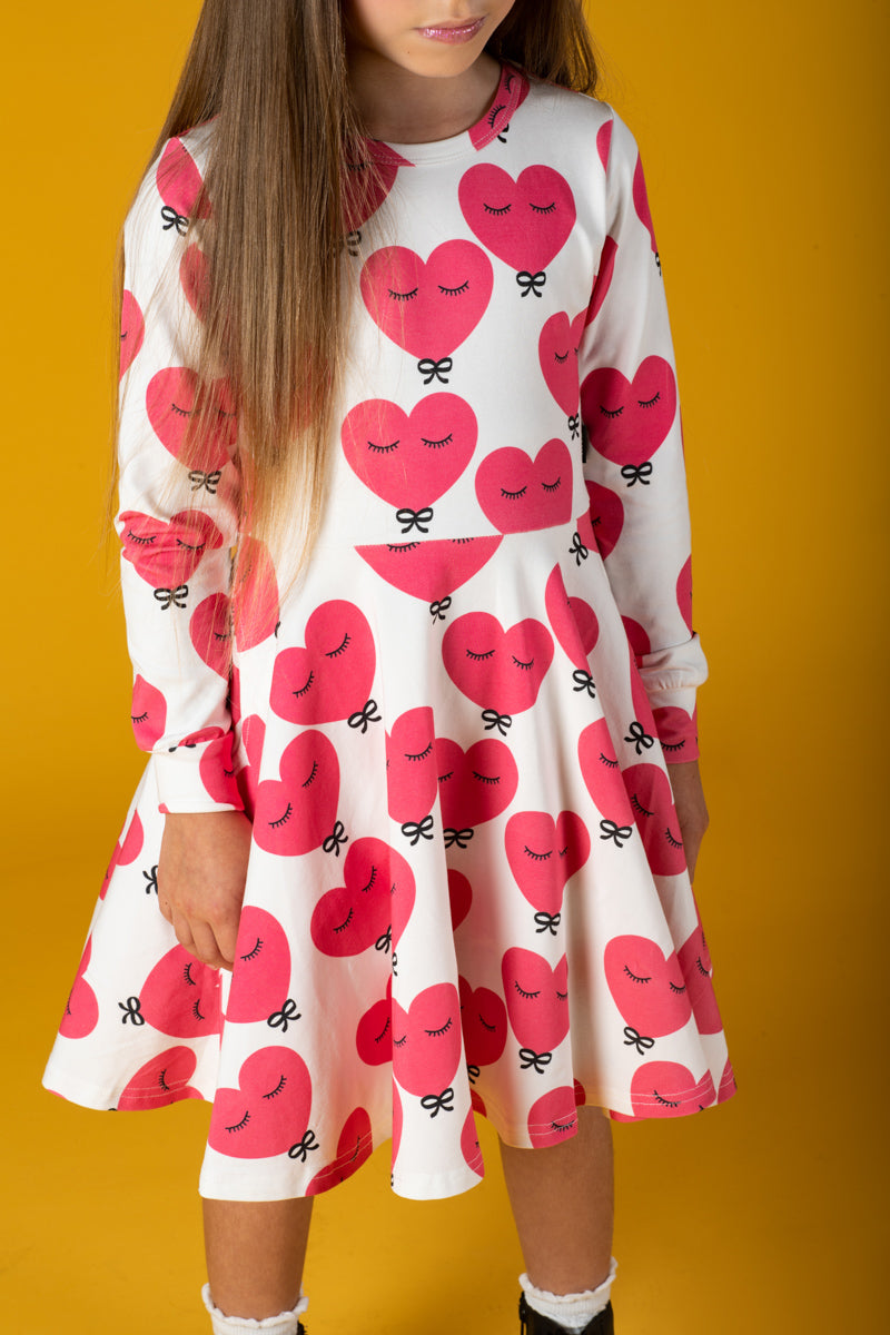 Pink Heart Waisted Dress